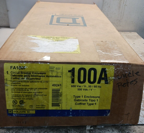 NEU SQUARE D FA100F 100 AMP 600 VAC SCHUTZSCHALTER GEHÄUSE NEMA TYP 1 - Bild 1 von 4