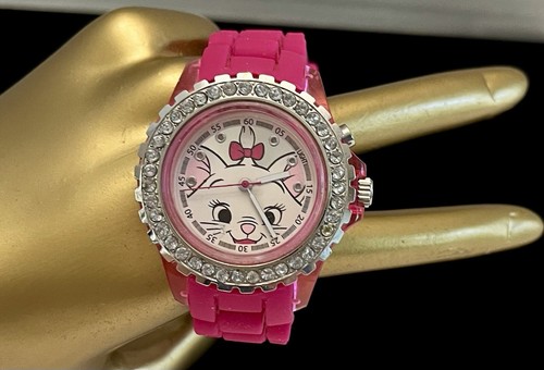 Vintage Disney Aristocats Rhinestone Pink Accutime Watch Corp Light Up Watch - Picture 2 of 19