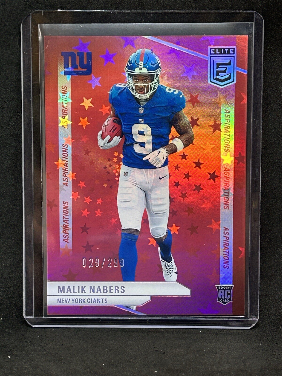 2024 Donruss Elite Malik Nabers Red Stars Elite Aspirations /299 #196 B6