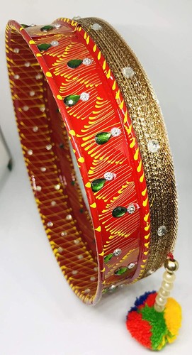 Stainless Steel Karwa Chauth Decorative Pooja Thali Set of 6 Pieces - Bild 4 von 5