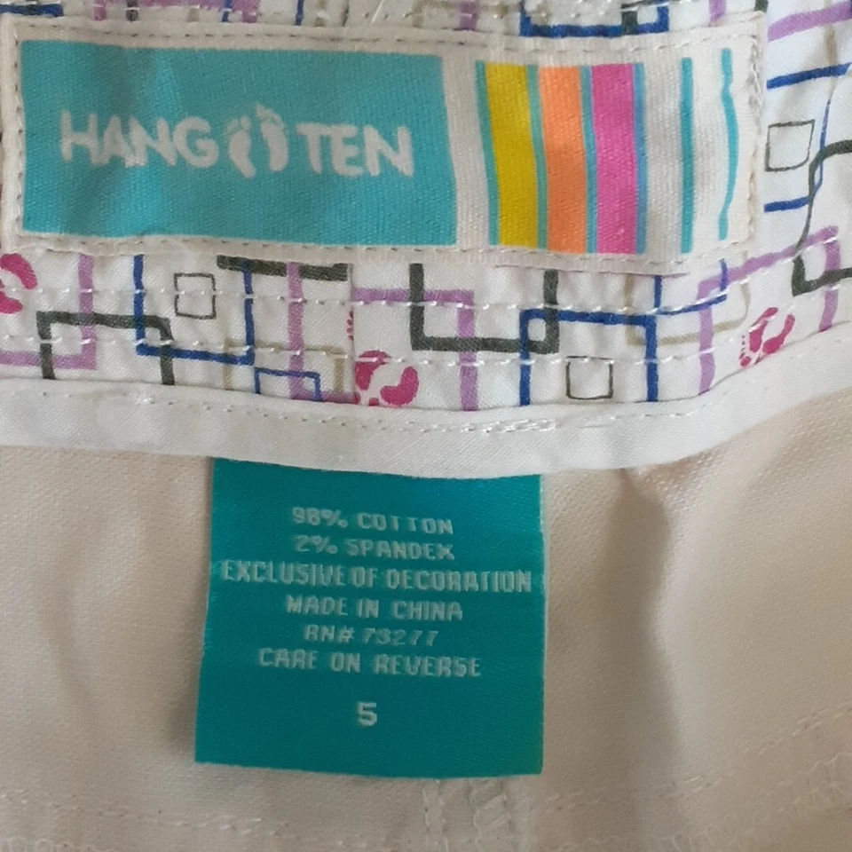 Used Size Small Hang Ten Cuffed Beach Wear Surf Walking Shorts Corduroy Style  - Image 3 of 4