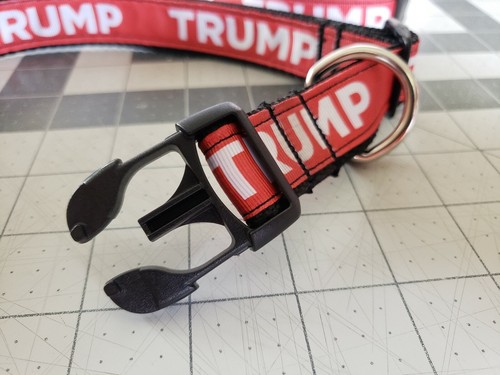 Omies Handmade Large/Xlarge TRUMP Dog Pet Adjustable Collar 16"-27" USA - Picture 3 of 5