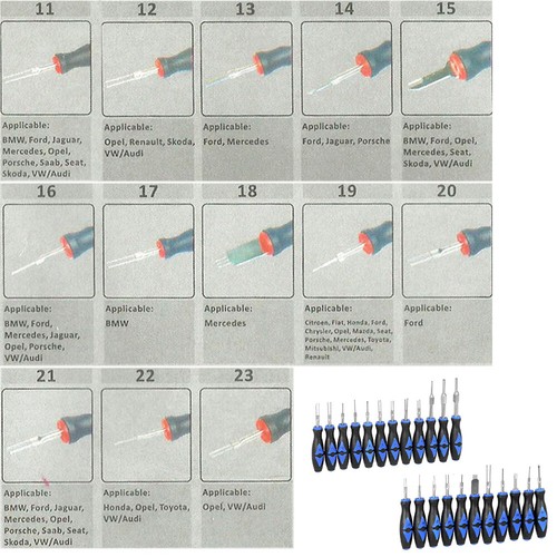 Juego de herramientas de desbloqueo de terminal de coche universal de 23 piezas enchufe de cable de automóvil - Imagen 10 de 22