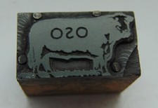 Vintage Printing Letterpress Printers Block OSO Cow