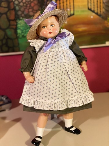 Antica Bambola Cartapesta e Paglia e Composizione Restaurata Doll Vintage - Foto 2 di 9