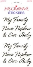 MY FAMILY Gold Words - Mrs Grossmans Scrapbooking Craft Sticker SALE