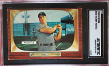1955 Bowman baseball card MICKEY MANTLE #201 SGC AUTH min-size not met NO CREASE