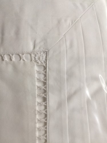 Yves Delorme LATTICE BLANC DUVET COVER SET KING 400TC PALACE COLLECTION LUXURY - Picture 9 of 11