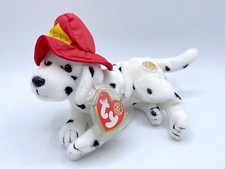 -Z TY BEANIE BABY BABIES WITH TAG FIREPLUG DALMATIAN FIRE FIGHTER DOG 2004