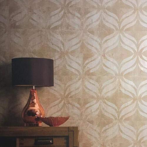Exclusive Wallcovering Fleur de Lys Plaster Effect Wallpaper, Grey Silver