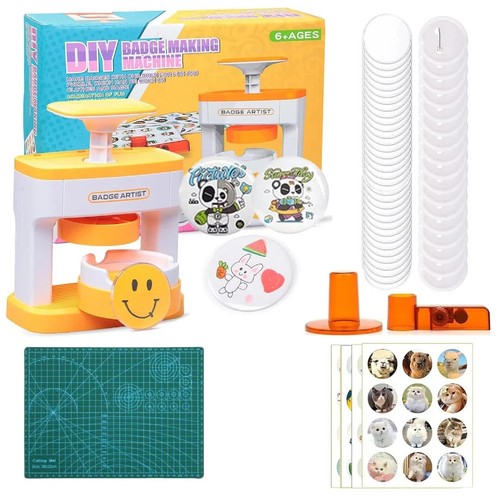 DIY Pin Maker Machine Badge Button Press Machine with 48pcs Cute ...