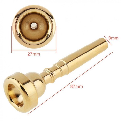 Professional Trumpet Mouthpiece Size 3C 5C 7C for Bach Gold Coated w/ Rich Tone - Picture 16 of 19