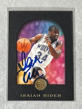 1995-96 Skybox E-XL Isaiah Rider Black Border On Card Auto #51 Timberwolves