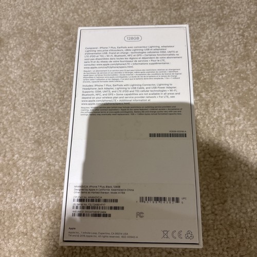 Apple iPhone 7 Plus 128GB Black Empty Box Case Earpods Lightning Cable A1784 - Photo 2 sur 10