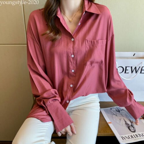 Camicia donna coreana elegante OL abbottonata abbigliamento da lavoro business casual top blusa - Foto 54 di 67