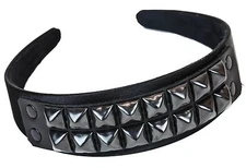 Studded Leather Headband Costume Halloween Headpiece Goth Style Black