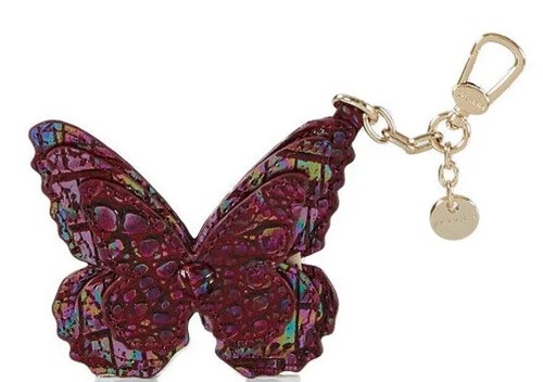 NUEVO CON ETIQUETAS 🦋SANGRIA Brahmin 3D Cuero Mariposa Borla Llavero Cartera Dije Llavero - Imagen 1 de 3