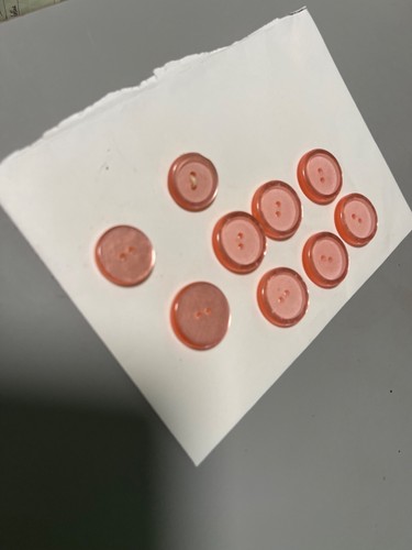 11 pretty vintage pink buttons shinny & dull 2 holes - Picture 2 of 7