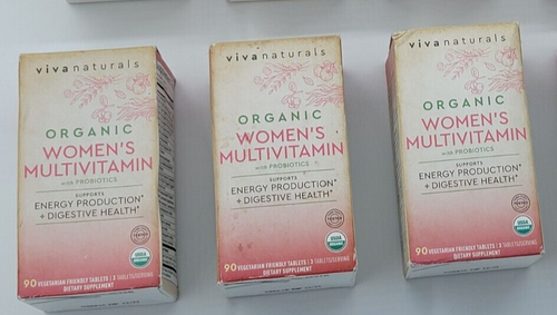3 Organic Women Multivitamin Iron Energy Digestive Balance Immunity Probiotics - Picture 9 of 12