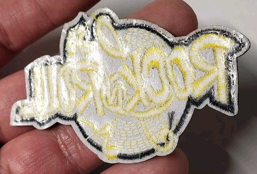 Rock N Roll Record Iron/Sew On Music Embroidered Blk Yellow Badge Applique Patch - Picture 5 of 5