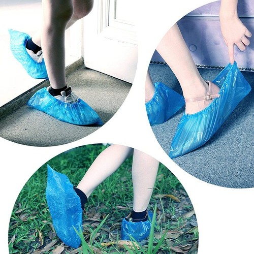 25PCS Disposable Plastic Shoe Covers Rain Overshoes Protector Waterproof Pack - Imagen 1 de 9
