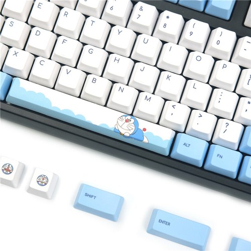Anime Doraemon Keycap Blue White PBT 108 Keys Full Set For Mechanical Keyboard - Picture 5 of 12
