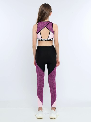 iEFiEL Reggiseno sportivo ragazza + pantaloni tuta da allenamento abbigliamento sportivo set tuta da jogging - Foto 68 di 78