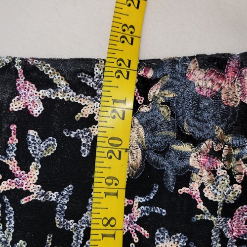 TAHARI 10 Black Sequin Vine Velvet Pencil Skirt NWT $79 - Picture 6 of 12