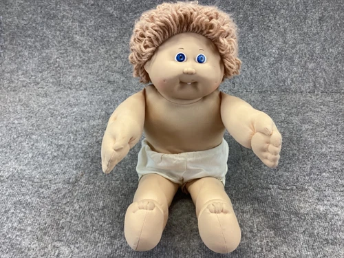 Vintage Cabbage Patch Kids Short Brown Hair Blue Eyed Doll 1986 Xavier Roberts
