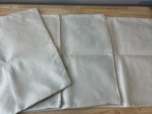 16" x 16" Christmas pillow covers set of 4 Canvas Green Cream Zippered NEW - Picture 7 of 13