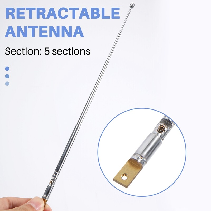 2X(Replacement 25.4cm 10" 5 Sections Telescopic Antenna Aerial for Radio Z6Q9) - Picture 2 of 7
