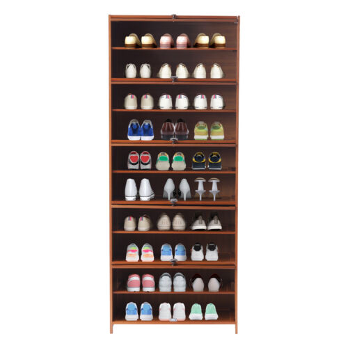 10-Tier Bamboo Shoe Rack Cabinet Organizer Wooden Shelf Stand Storage Book Shelf - Picture 6 of 15
