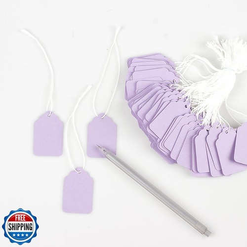 Purple Paper Price Tags - 500pcs Merchandise Tags with String, Ideal for Jewe - Picture 3 of 5