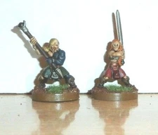 2 METAL DUNGEONS DRAGONS PATHFINDER CELTOS A 25mm PAINTED WARRIORS FIGHTERS WODE