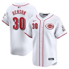 Cincinnati Reds Will Benson #30 Nike Men's White Official MLB Limited Jersey