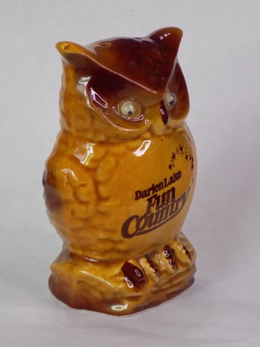 Juego de coctelera de sal y pimienta OWL Darien Lake Fun Country de Buffalo de colección 1980 Japón - Imagen 6 de 8