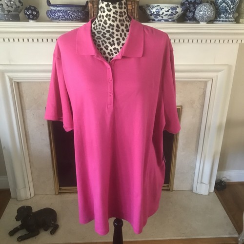 Croft & Barrow polo shirt  Pink Stretch 100% Cotton Plus Top Size 4X New - Picture 1 of 10