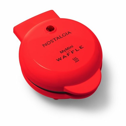 Nostalgia My Mini™ Waffle Maker VWMMWF5RD "Red" Compact 5" Non-Stick Dorms RVs - Picture 2 of 4