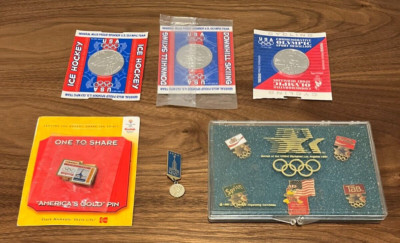 Vintage 1984 Los Angeles Olympics Coke Sprite Tab Pins Lipinski Lake Placid 1980