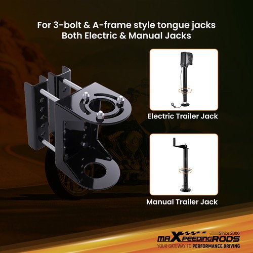 Universal 3-Bolt Trailer Jack Mount Plate A-Frame Tongue Steel Construction - 第 8/12 張圖片