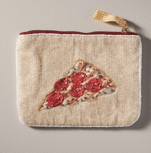 Neu Anthropologie New York City NYC Perlen City Tasche Clutch Handtasche Taxi Pizza - Bild 2 von 4