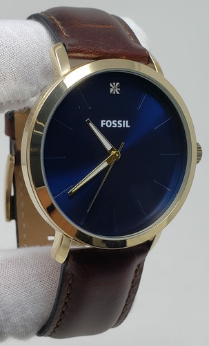 Fossil Minimalist 44 mm Blue Dial Brown 