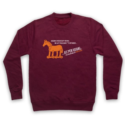 HORSE UNOFFICIAL EDDIE IZZARD TROJAN COMEDIAN JOKE ADULTS UNISEX SWEATSHIRT - Picture 1 of 11