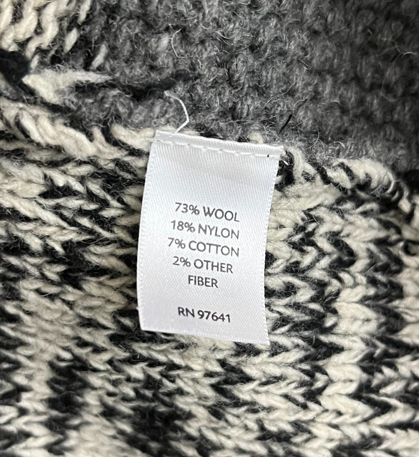 J.JILL - Black Gray White Patchwork Wool Blend Op… - image 5