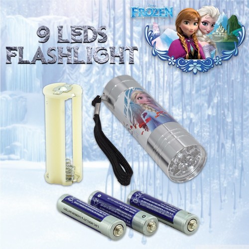 Disney Licensed 9 LED Aluminium Flashlight 8.7cm Battery Powered Torch Kids Gift - Picture 140 of 278