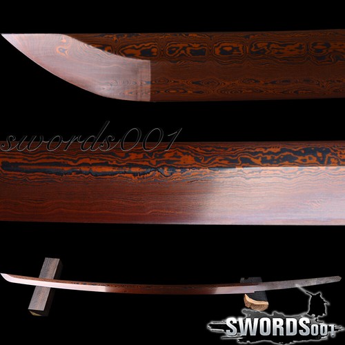 Hoja desnuda de acero plegada roja afilada Full Tang para espada japonesa samurai KATANA - Imagen 1 de 12