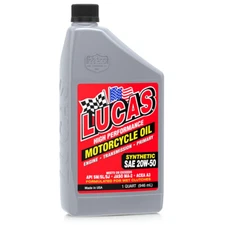 Lucas Oil 10702 Synthetic 20W-50 Motorcycle Engine Oil