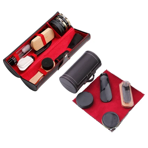 Schuhpflegeset für Männer und Frauen, vielseitiges Reise-Schuhputzset mit