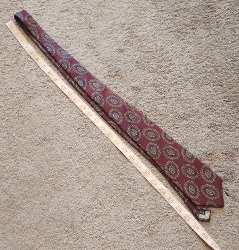 Vtg Christian Dior Monsieur Italian Silk Necktie Made in USA Dry Clean 56" Long - Picture 4 of 4