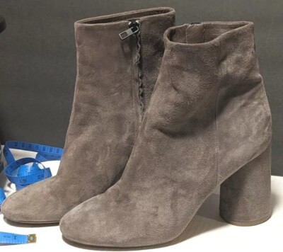 Vince Ridley Womens Heeled Boots Size 10 Taupe Gray Suede Leather Side Zip 